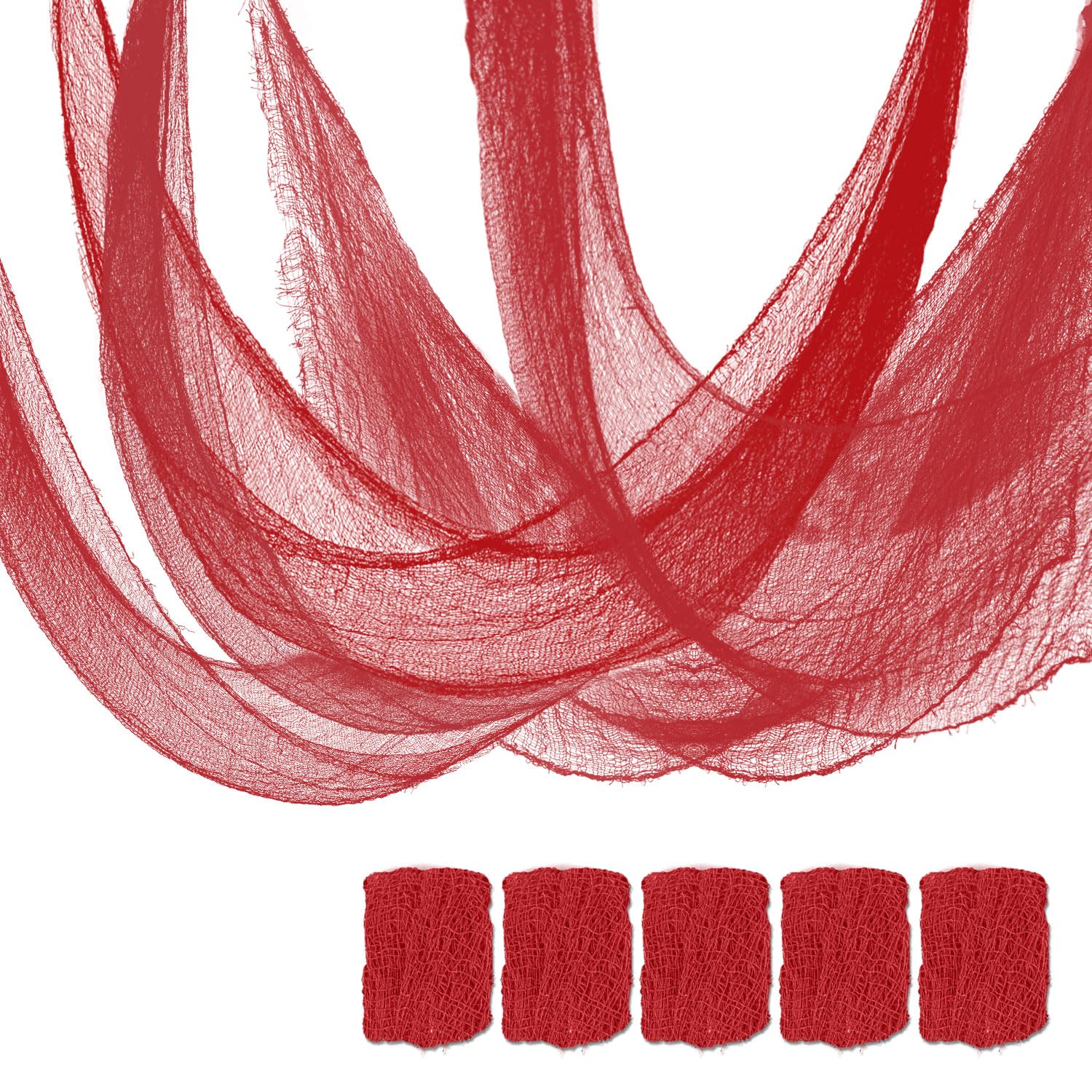 Set of 5 Halloween Creepy Gauze Cloth Decoration, Indoor Outdoor Black Scary Halloween Gauze Tapestry Decor, Spooky Decorations for Home Wall Yard Haunted House Party Supplies, 72 x 30 inch